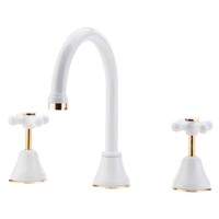 JULZ GOOSENECK SINK SET SWIVEL WELS 4 STAR C/P & G/P TRIM