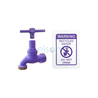 Elson Rh Thread Rw Anti-Vandal Hose Cock 1/2" Fi Brass W/ Key & Warning Plate 