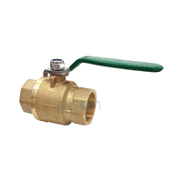  Elson Ball Valve 722 Series Dual Approved Dr Brs L/H F/F Rp1 1/2 Green Hndl