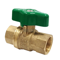  Elson Ball Valve 722 Series Dual Approved Dr Brs T/H F/F Rp1/2 Green Hndl