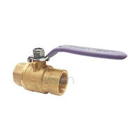  Elson Ball Valve 722 Series Dr Brs Recycled Water L/H F/F Rp1 1/4 Lilac Hndl