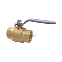  Elson Ball Valve 722 Series Dr Brs Recycled Water L/H F/F Rp1 1/2 Lilac Hndl