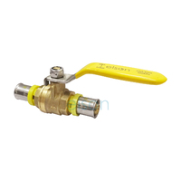 Elson Bushpex Crimp Gas Ball Valve Lf Dr Brass L/H 16mm 