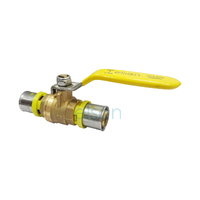 Elson Bushpex Crimp Gas Ball Valve Lf Dr Brass L/H 20mm 