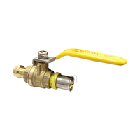 Elson Press Gas To Bushpex Crimp Gas Ball Valve Lf Dr Brass L/Hndl 16mm