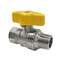  Elson Ball Valve 733 Series Dual Approved Dr Brs T/H M/F R1/2 X Rp1/2 Yellow Hndl