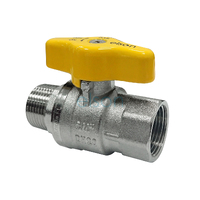  Elson Ball Valve 733 Series Dual Approved Dr Brs T/H M/F R3/4 X Rp3/4 Yellow Hndl