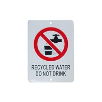 Elson Recycled Water Warning Sign White 95105