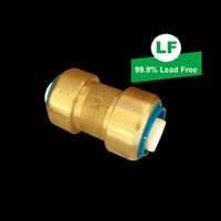 Eps Lf Push-Fit No.1 Straight Coupling Lf Dr Brass 25mm