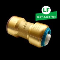 Eps Lf Push-Fit No.1 Straight Coupling Lf Dr Brass 20mm X DN20 Cu