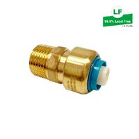 Eps Lf Push-Fit No.3 Straight Connector Lf Dr Brass 16mm X R1/2 Mi