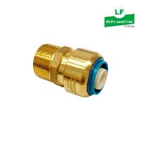 Eps Lf Push-Fit No.3 Straight Connector Lf Dr Brass 20mm X R3/4 Mi