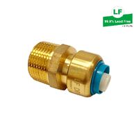 Eps Lf Push-Fit No.3 Straight Connector Lf Dr Brass 16mm X R3/4 Mi