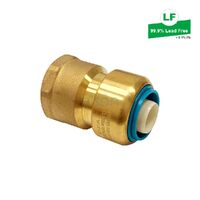 Eps Lf Push-Fit No.2 Straight Connector Lf Dr Brass 20mm X Rp3/4 Fi