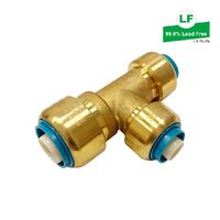 Eps Lf Push-Fit No.27 Tee Reduced Centre+End Lf Dr Brass 20X16X16mm