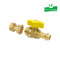 Elson Lf Gas Union Ball Valve Lf Dr Brass G1/2 Fi To DN15 Press