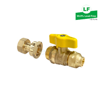 Elson Lf Gas Union Ball Valve Lf Dr Brass G1/2 Fi To 15Cn Flared