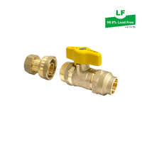 Elson Lf Gas Union Ball Valve Lf Dr Brass G3/4 Fi To 15Cn Flared