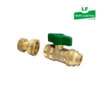 Elson Lf Water Union Ball Valve Lf Dr Brass G3/4 Fi To 20Cn Flared 