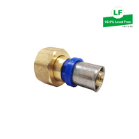 Elson Lf Union Ball Valve Adaptor Lf Dr Brass 16mm Crimp-On Pex