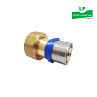 Elson Lf Union Ball Valve Adaptor Lf Dr Brass 25mm Crimp-On Pex