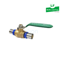 Elson Lf Bushpex Crimp-On Ball Valve Lf Dr Brass L/H 16mm W