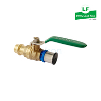 Elson Lf Press To Bushpex Crimp-On Pex Ball Valve Lf Dr Brass L/H 20mm