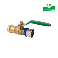 Elson Lf Press To Bushpex Crimp-On Pex Ball Valve Lf Dr Brass L/H 25mm