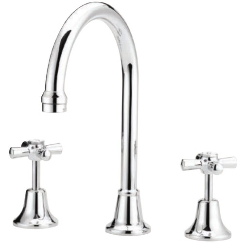 EVA V/PROOF GOOSENECK SINK SET SWIVEL WELS 4 STAR C/P