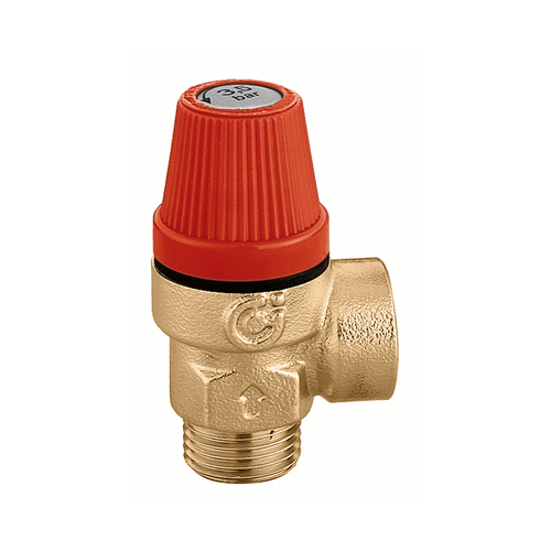 15mm (1/2") Safety Relief Valve, Male - Female Connections Caleffi 312004 