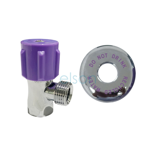 Elson Recycled Water Cistern Cock 1/2" With Warning Plate Lilac