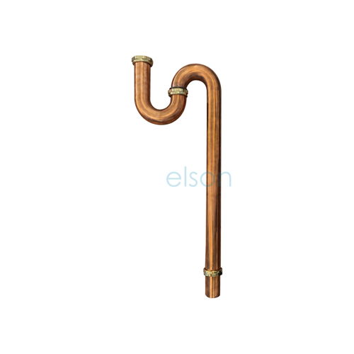 Elson Copper S Trap 50mmx900mm Copper Finish Loose Nut