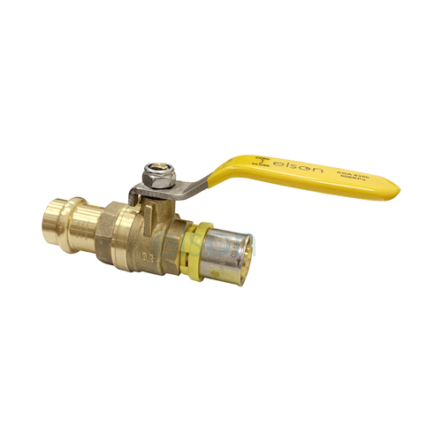 Elson Press Gas To Bushpex Crimp Gas Ball Valve Lf Dr Brass L/Hndl 20mm