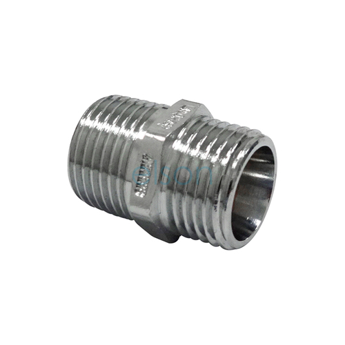 Nipple Hex R1/2Xg1/2B(15mmmi) Chrome R Thread/24°Cone Seal