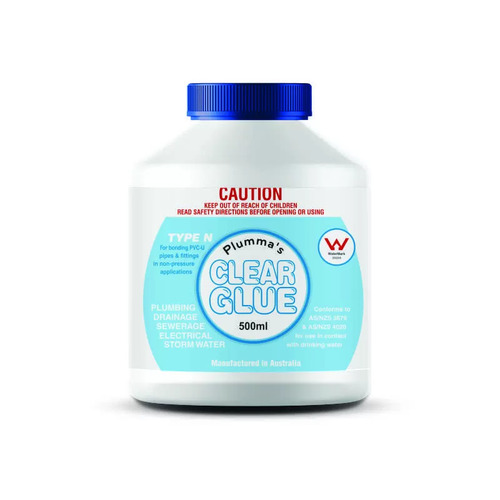 500ml Plumma’s Clear Glue Type N Solvent Cement