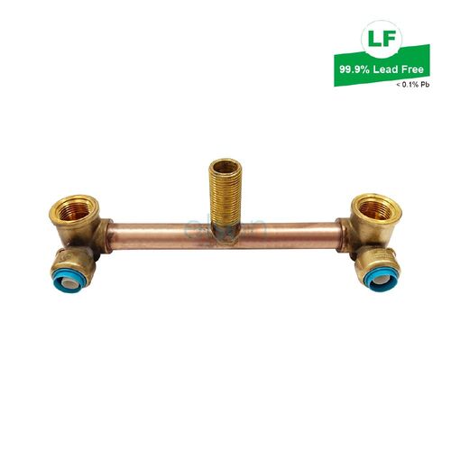 Eps Lf Push-Fit Bath/Laundry Assy R/A Lf Dr Brass 200mm (Floor Entry)