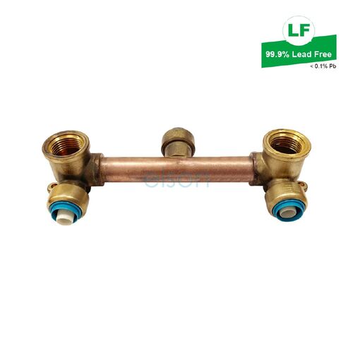 Eps Lf Push-Fit Shower Assy R/A Lf Dr Brass 150mm (Floor Entry)