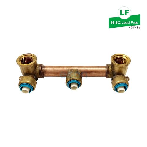 Eps Lf Push-Fit Shower Assy R/A Barbs Up Lf Dr Brass 150mm (Top Entry)