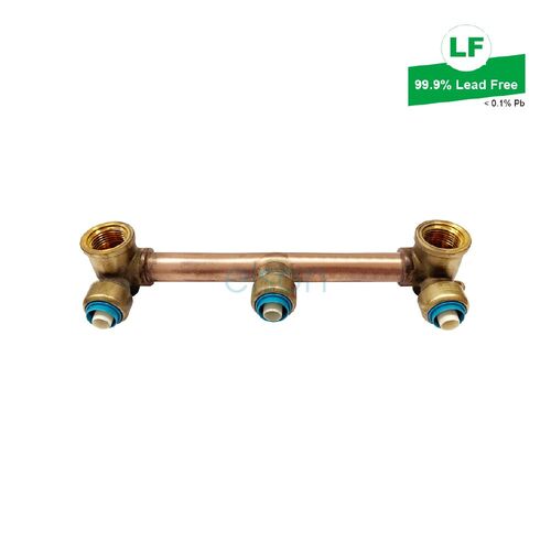 Eps Lf Push-Fit Shower Assy R/A Barbs Up Lf Dr Brass 200mm (Top Entry)