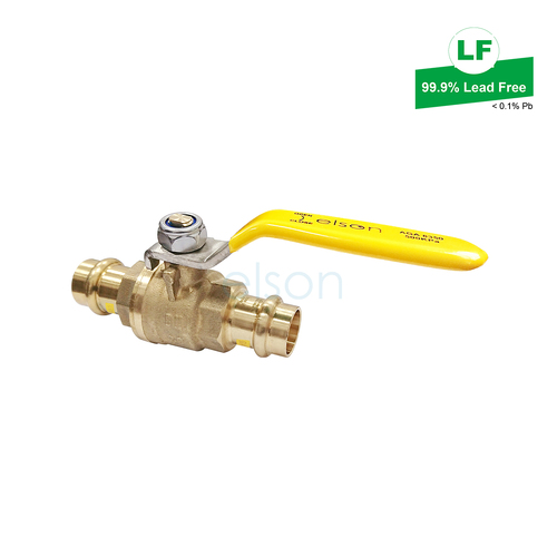 Elson Lf Press Gas Ball Valve Lf Dr Brass L/H DN20 