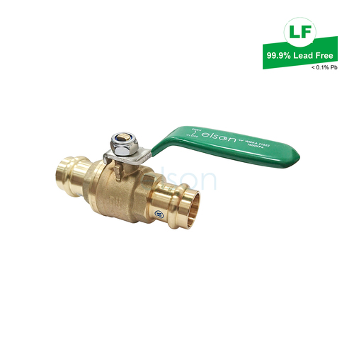 Elson Lf Press Water Ball Valve Lf Dr Brass L/H DN25