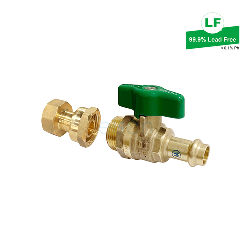 Elson Lf Water Union Ball Valve Lf Dr Brass G1/2 Fi To DN15 Press