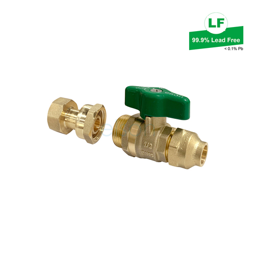 Elson Lf Water Union Ball Valve Lf Dr Brass G1/2 Fi To 15Cn Flared 