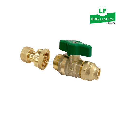 Elson Lf Water Union Ball Valve Lf Dr Brass G3/4 Fi To 15Cn Flared