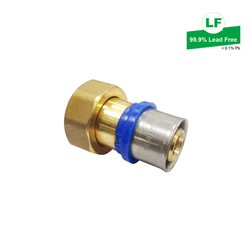 Elson Lf Union Ball Valve Adaptor Lf Dr Brass 20mm Crimp-On Pex