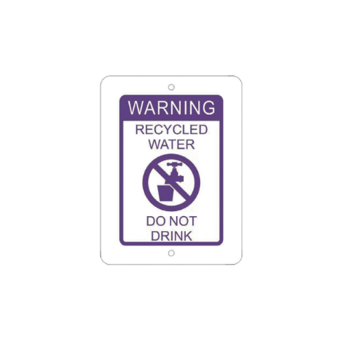 75mm x 100mm RECYCLED WATER WARNING SIGN LILAC